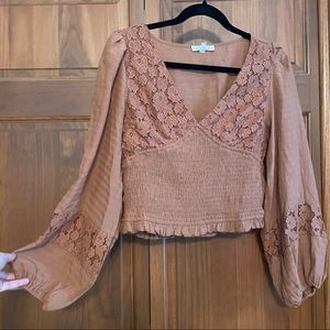 V Neck Lace Blouse
